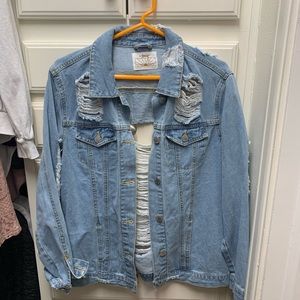 Distressed Denim Jacket - Barely worn